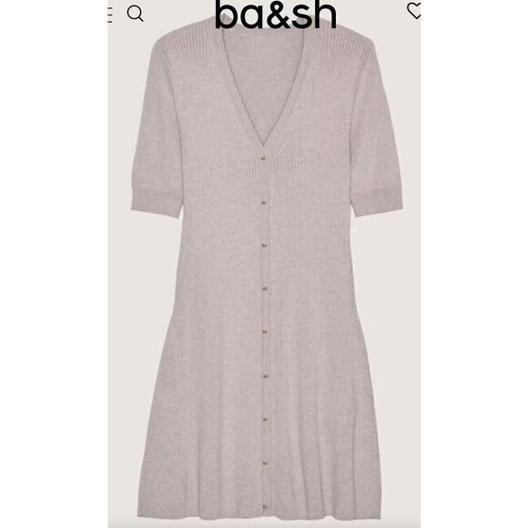 Ba&sh Kai Ribbed Knit Mini Dress in Biege NWT Size Medium - Picture 6 of 14